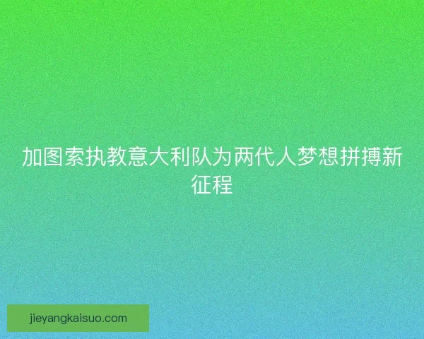 加图索执教意大利队为两代人梦想拼搏新征程